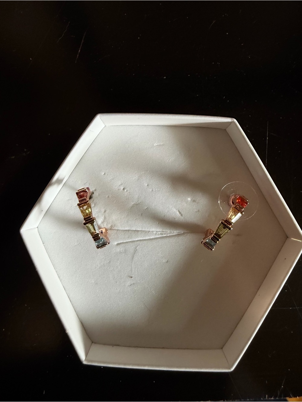 Gradient Multi-Color Hoops on Rose Gold